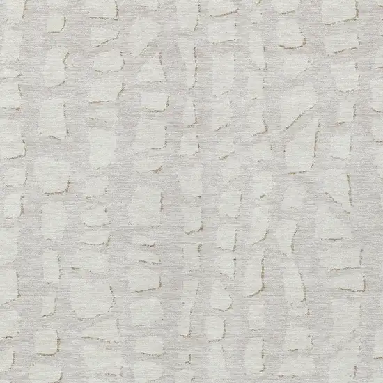 Ivory And Beige Abstract Washable Indoor Outdoor Area Rug Photo 4