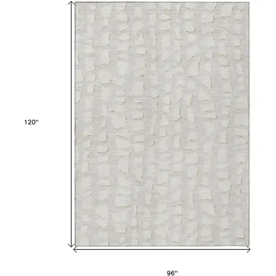 Ivory And Beige Abstract Washable Indoor Outdoor Area Rug Photo 7