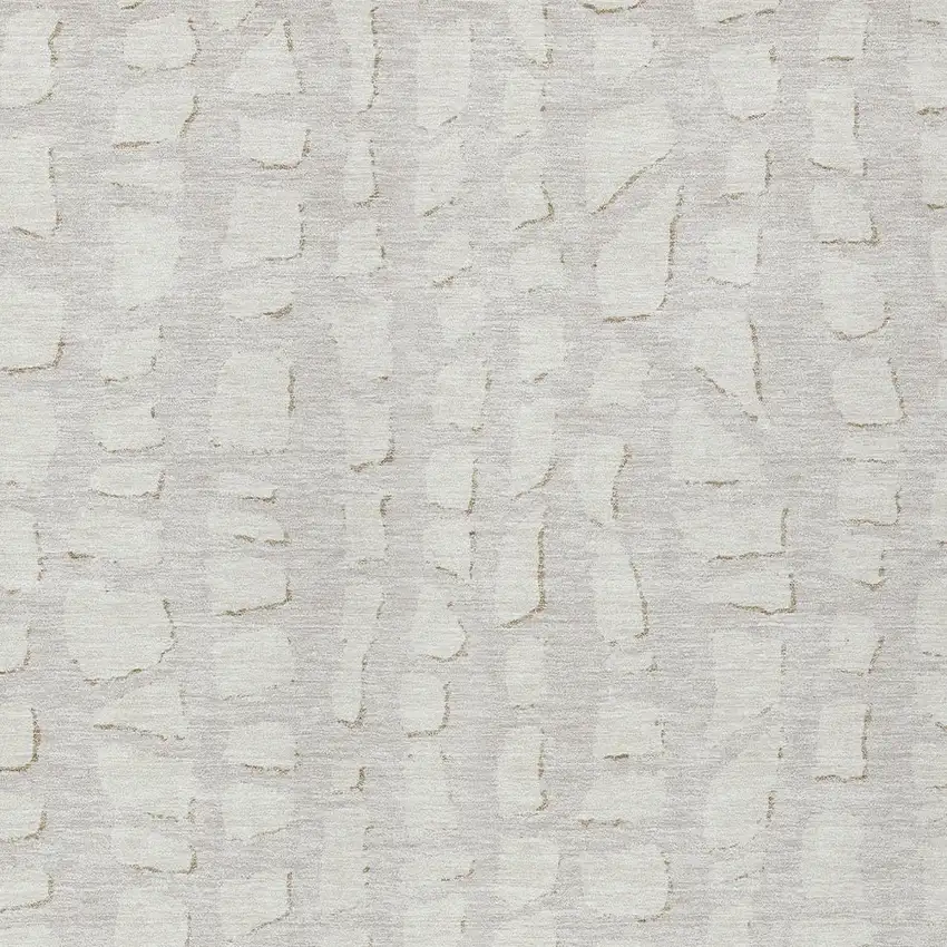 Ivory And Beige Abstract Washable Indoor Outdoor Area Rug Photo 4