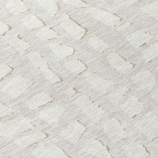 Ivory And Beige Abstract Washable Indoor Outdoor Area Rug Photo 8