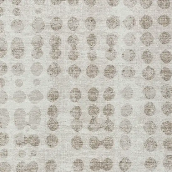 Ivory And Beige Abstract Washable Indoor Outdoor Area Rug Photo 6