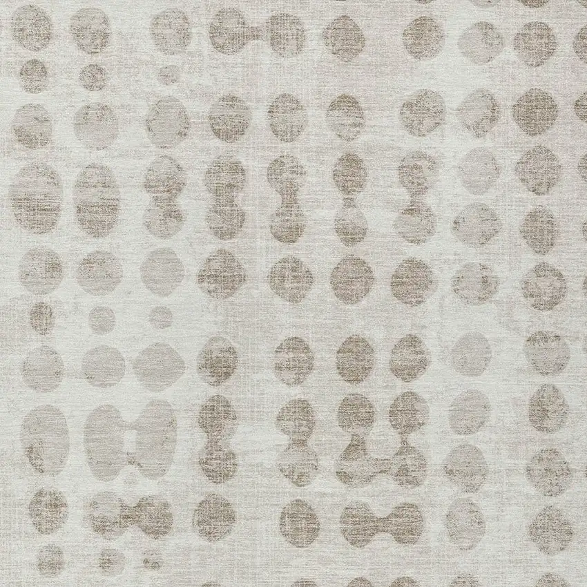Ivory And Beige Abstract Washable Indoor Outdoor Area Rug Photo 6