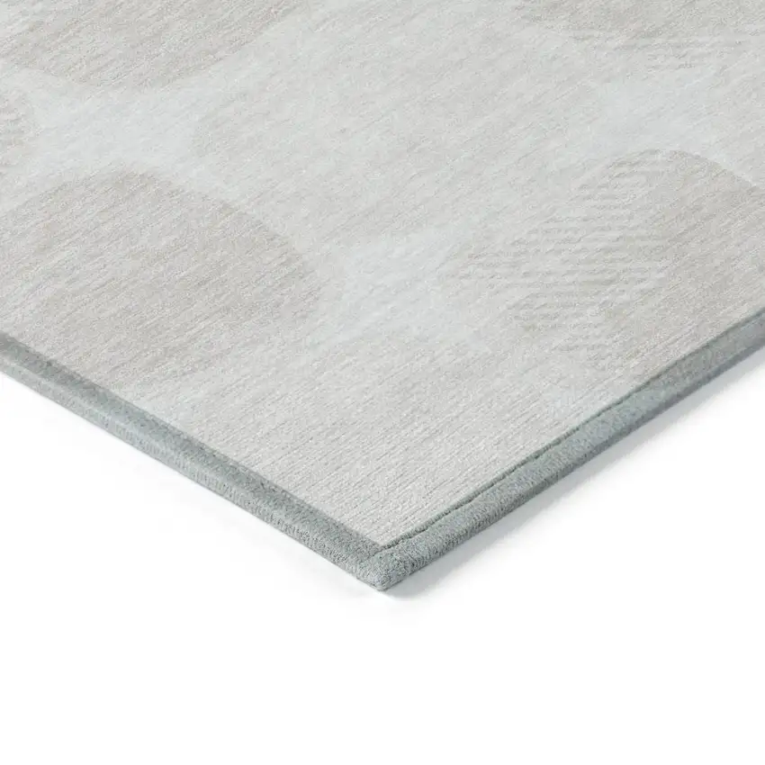 Ivory And Beige Abstract Washable Indoor Outdoor Area Rug Photo 5