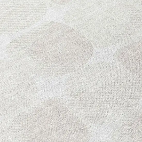 Ivory And Beige Abstract Washable Indoor Outdoor Area Rug Photo 8