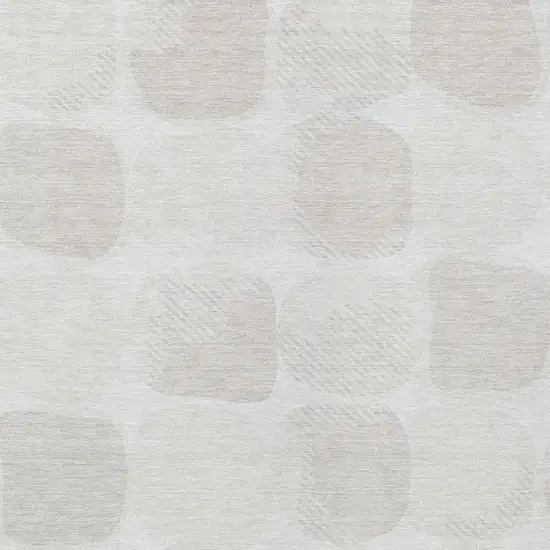 Ivory And Beige Abstract Washable Indoor Outdoor Area Rug Photo 6