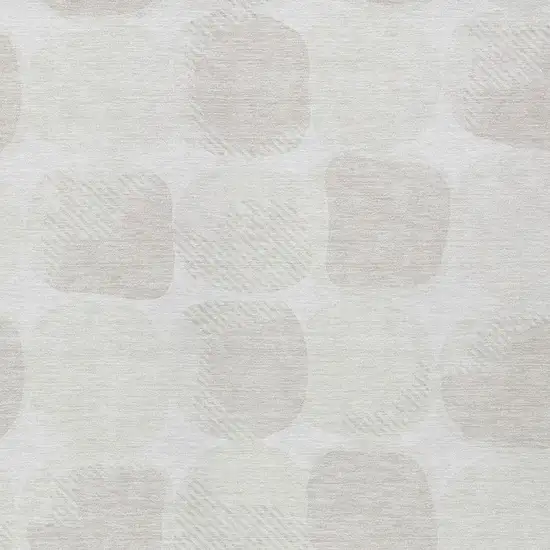 Ivory And Beige Abstract Washable Indoor Outdoor Area Rug Photo 6