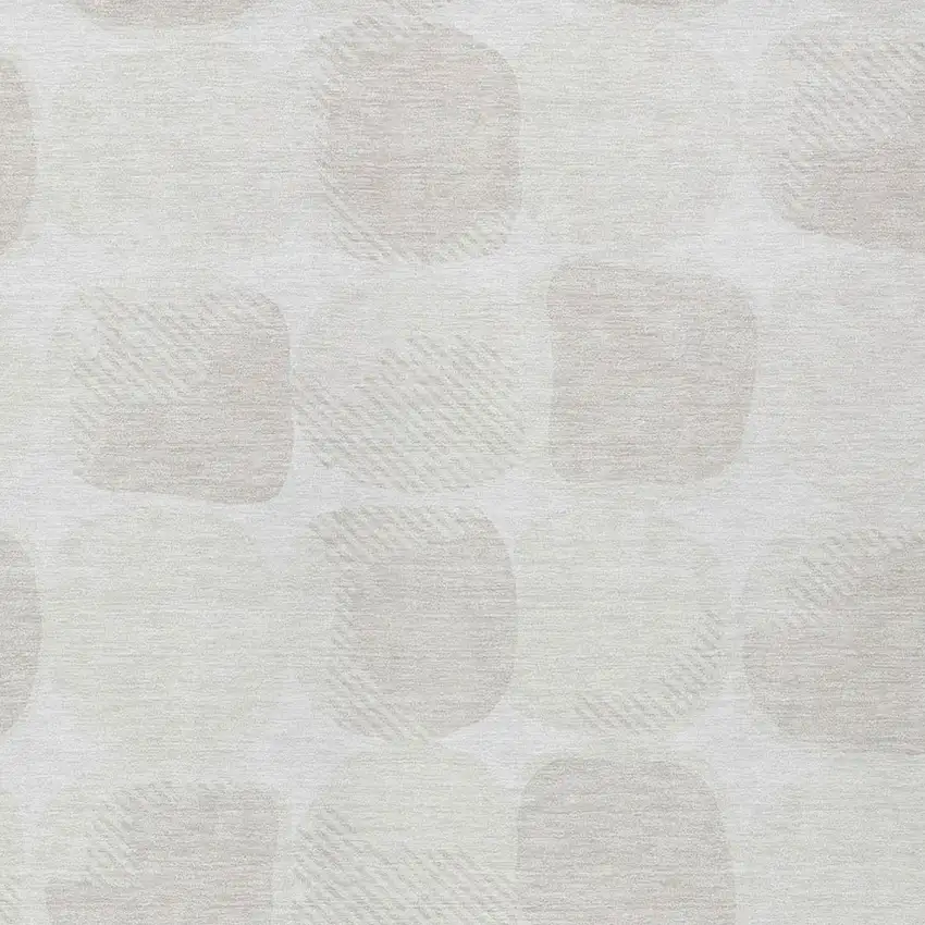 Ivory And Beige Abstract Washable Indoor Outdoor Area Rug Photo 6