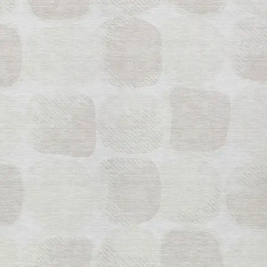 Ivory And Beige Abstract Washable Indoor Outdoor Area Rug Photo 6