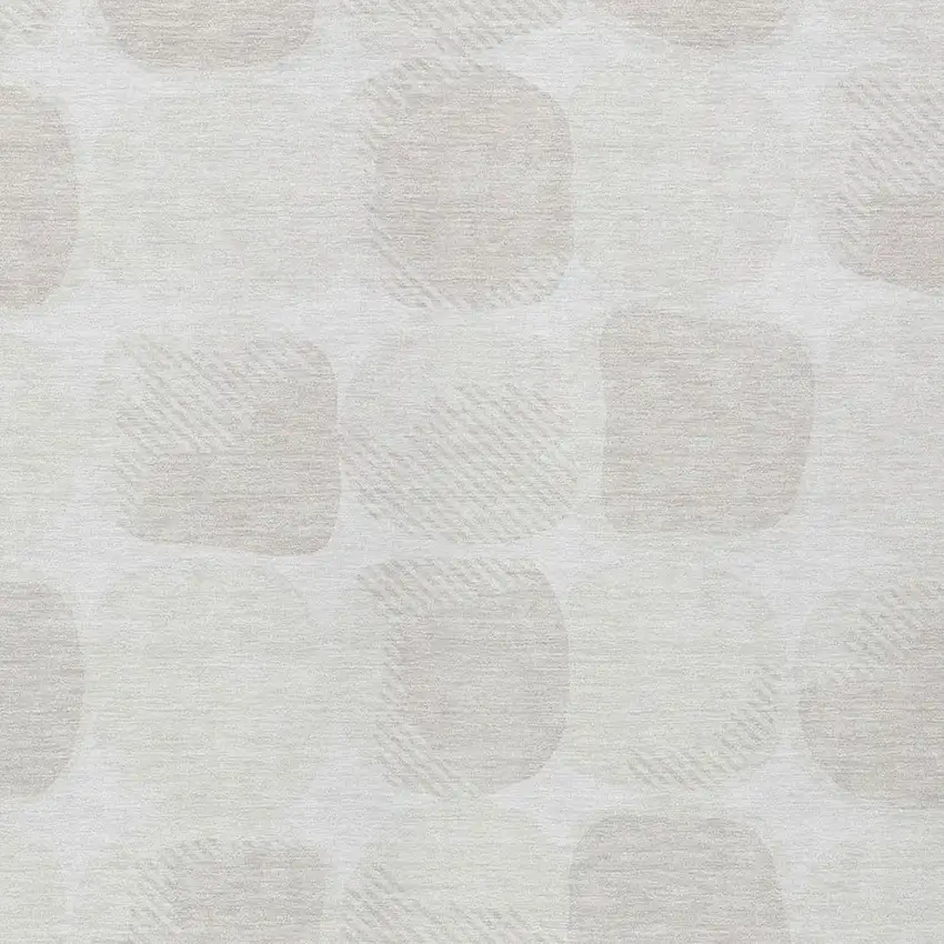 Ivory And Beige Abstract Washable Indoor Outdoor Area Rug Photo 6