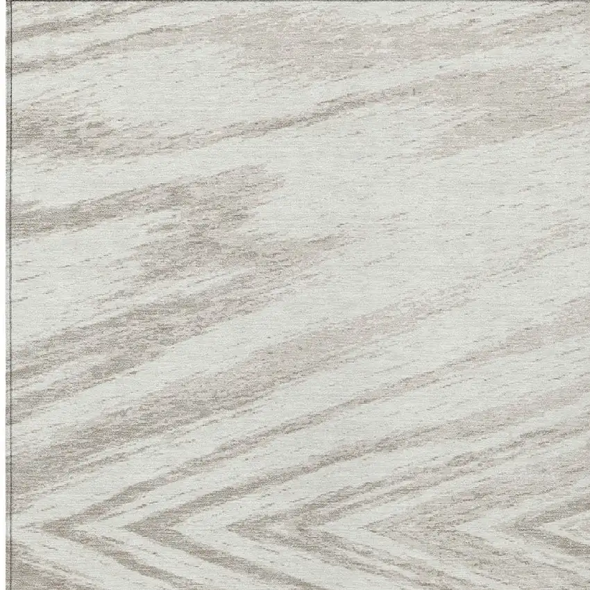 Ivory And Beige Abstract Washable Indoor Outdoor Area Rug Photo 6