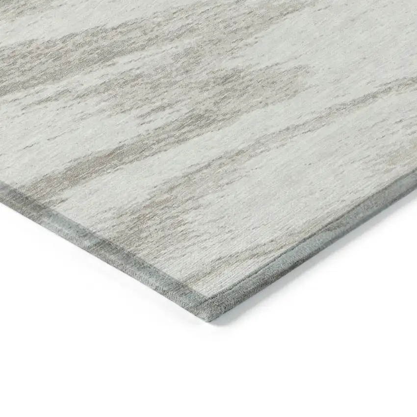 Ivory And Beige Abstract Washable Indoor Outdoor Area Rug Photo 5