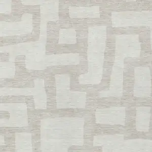 Photo of Ivory And Beige Abstract Washable Indoor Outdoor Area Rug