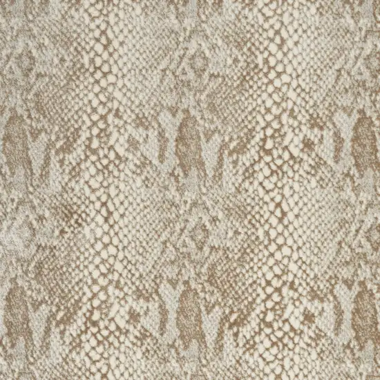 Ivory And Beige Animal Print Distressed Area Rug Photo 7