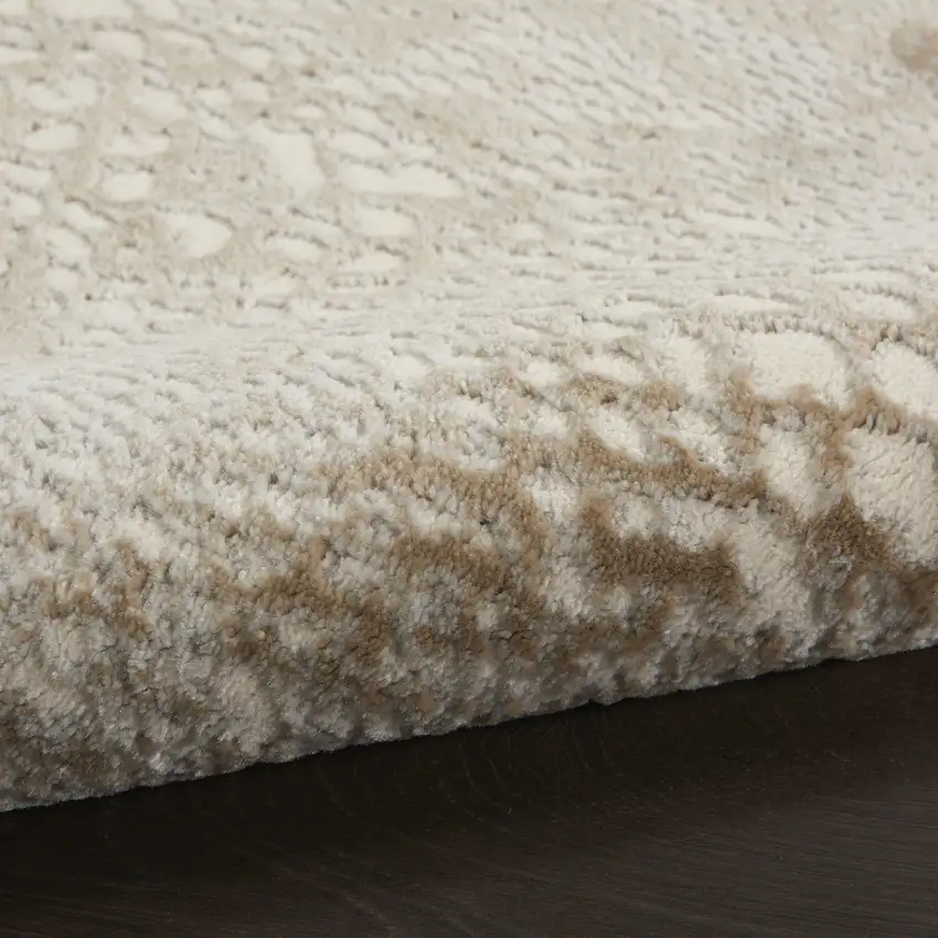 Ivory And Beige Animal Print Distressed Area Rug Photo 9