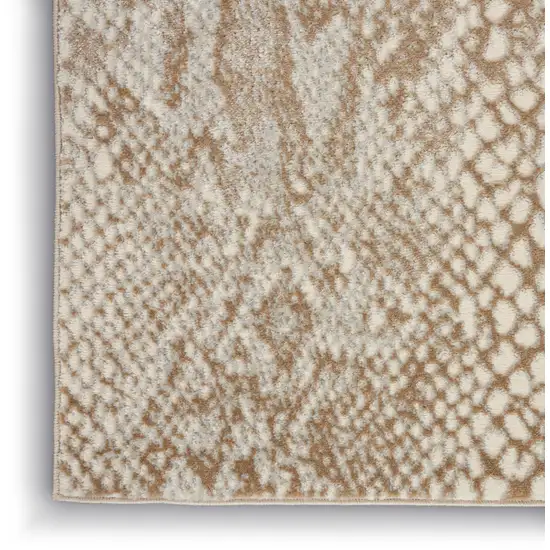 Ivory And Beige Animal Print Distressed Area Rug Photo 9