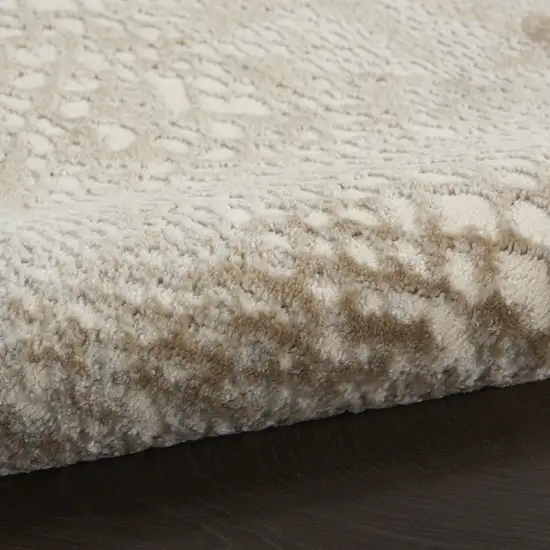 Ivory And Beige Animal Print Distressed Area Rug Photo 9