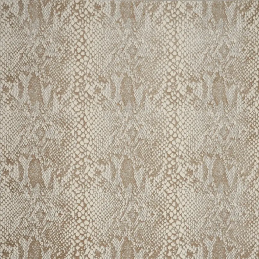 Ivory And Beige Animal Print Distressed Area Rug Photo 8