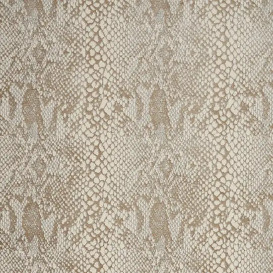 Ivory And Beige Animal Print Distressed Area Rug Photo 7