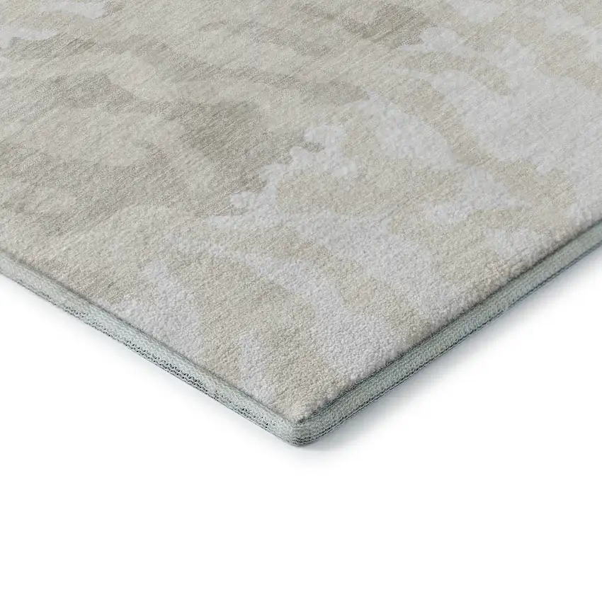 Ivory And Beige Animal Print Washable Area Rug With UV Protection Photo 8