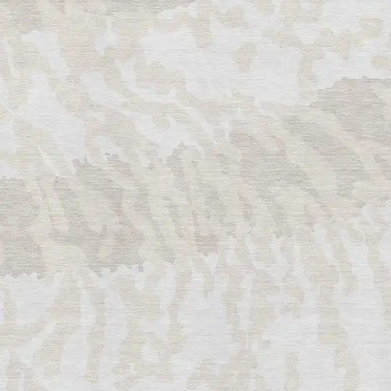 Ivory And Beige Animal Print Washable Area Rug With UV Protection Photo 3