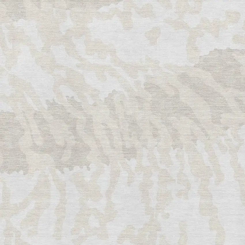 Ivory And Beige Animal Print Washable Area Rug With UV Protection Photo 3