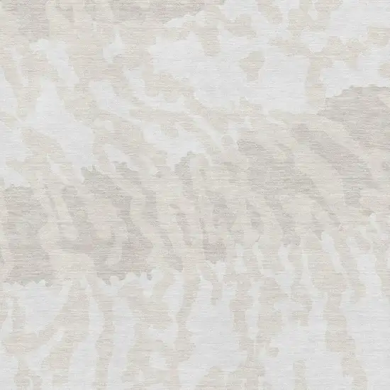 Ivory And Beige Animal Print Washable Area Rug With UV Protection Photo 3