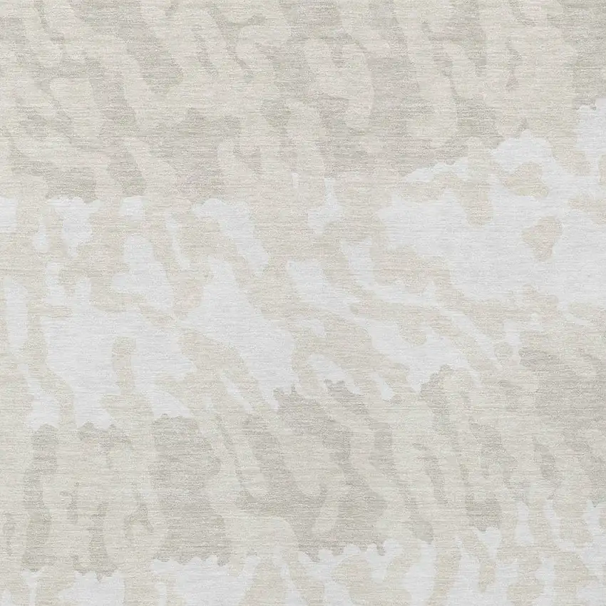 Ivory And Beige Animal Print Washable Indoor Outdoor Area Rug Photo 6
