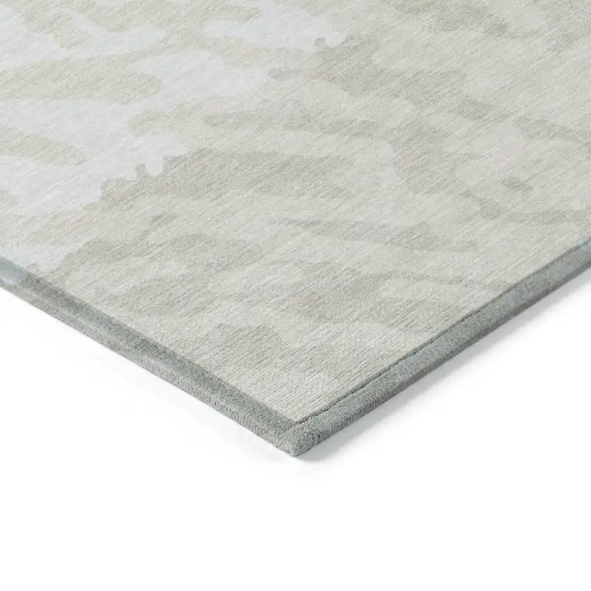 Ivory And Beige Animal Print Washable Indoor Outdoor Area Rug Photo 5