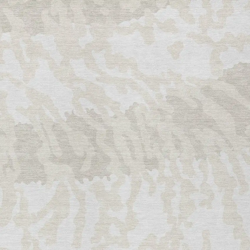 Ivory And Beige Animal Print Washable Indoor Outdoor Area Rug Photo 6