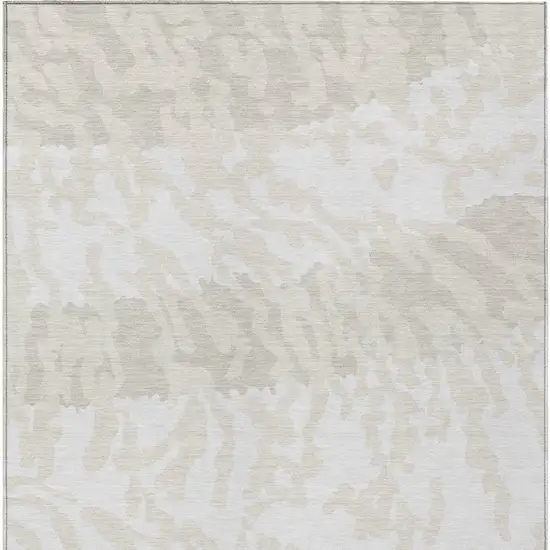 Ivory And Beige Animal Print Washable Indoor Outdoor Area Rug Photo 7