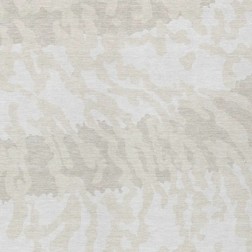 Ivory And Beige Animal Print Washable Indoor Outdoor Area Rug Photo 6
