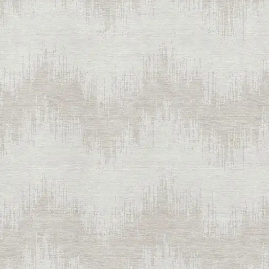 Ivory And Beige Chevron Washable Area Rug With UV Protection Photo 3