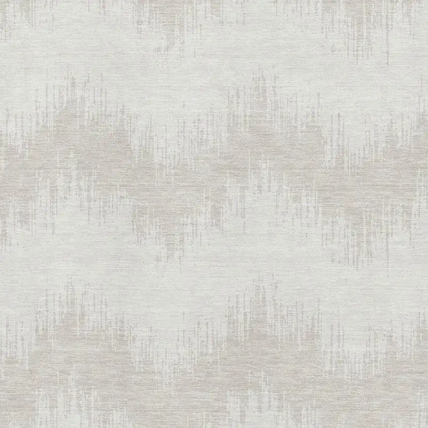 Ivory And Beige Chevron Washable Area Rug With UV Protection Photo 3