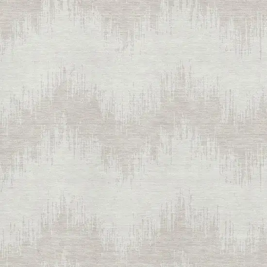Ivory And Beige Chevron Washable Area Rug With UV Protection Photo 3