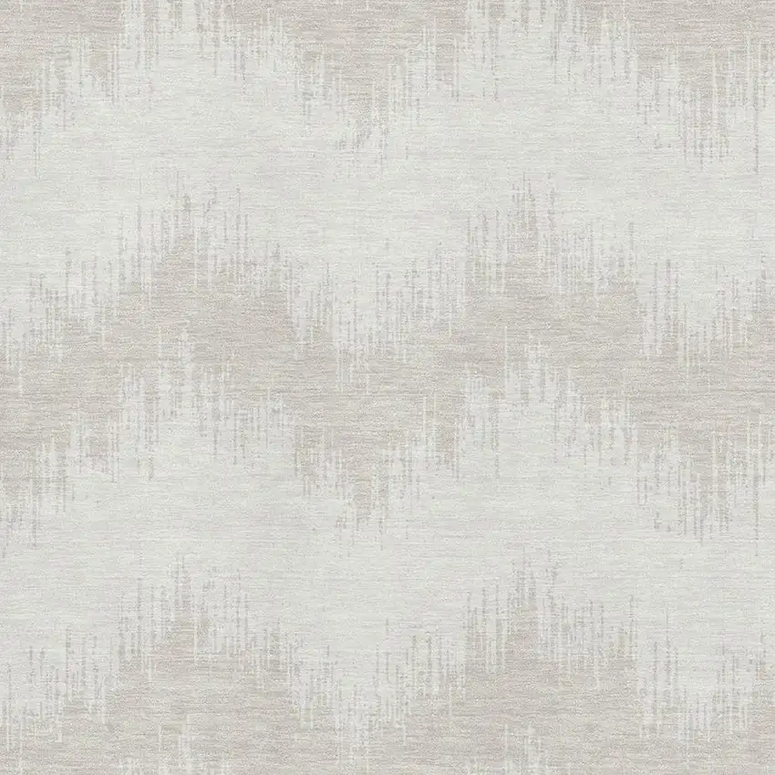 Ivory And Beige Chevron Washable Area Rug With UV Protection Photo 3