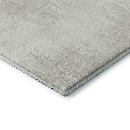 Ivory And Beige Chevron Washable Area Rug With UV Protection Photo 8