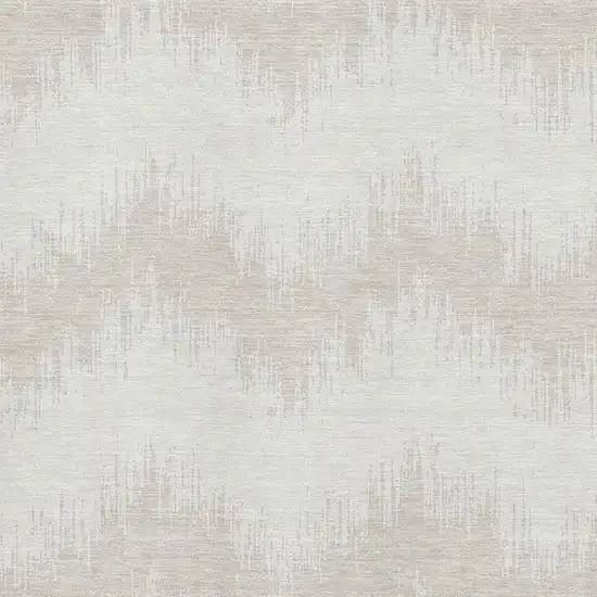 Ivory And Beige Chevron Washable Area Rug With UV Protection Photo 3