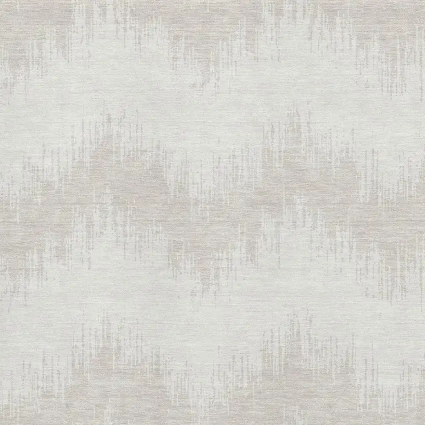 Ivory And Beige Chevron Washable Area Rug With UV Protection Photo 3