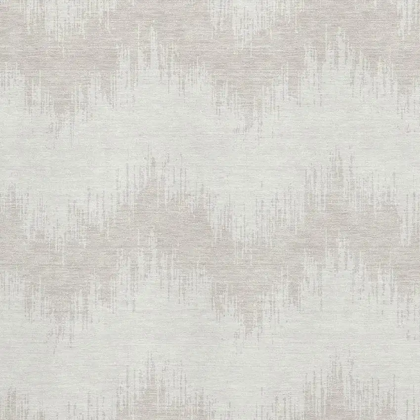 Ivory And Beige Chevron Washable Area Rug With UV Protection Photo 3