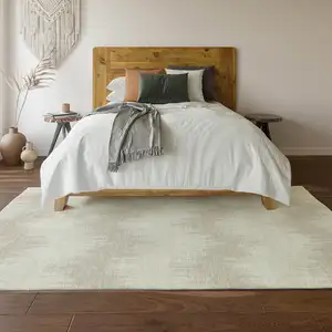 Photo of Ivory And Beige Chevron Washable Area Rug With UV Protection