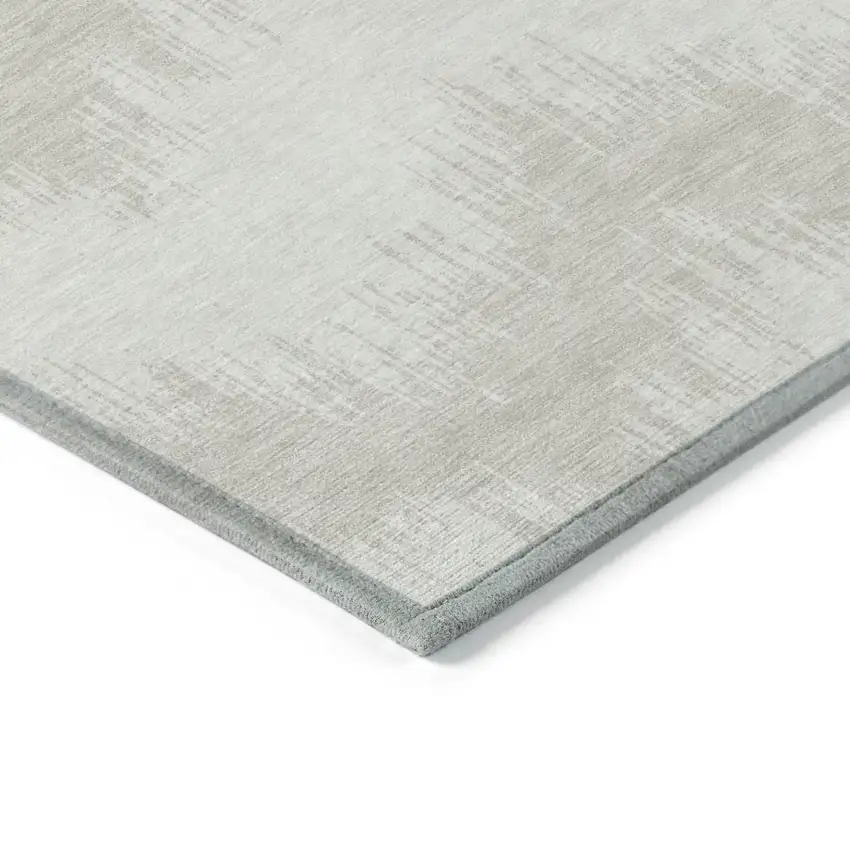 Ivory And Beige Chevron Washable Indoor Outdoor Area Rug Photo 5