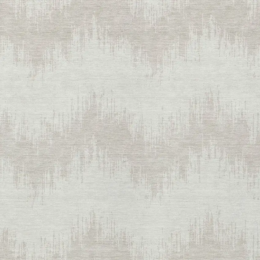 Ivory And Beige Chevron Washable Indoor Outdoor Area Rug Photo 6