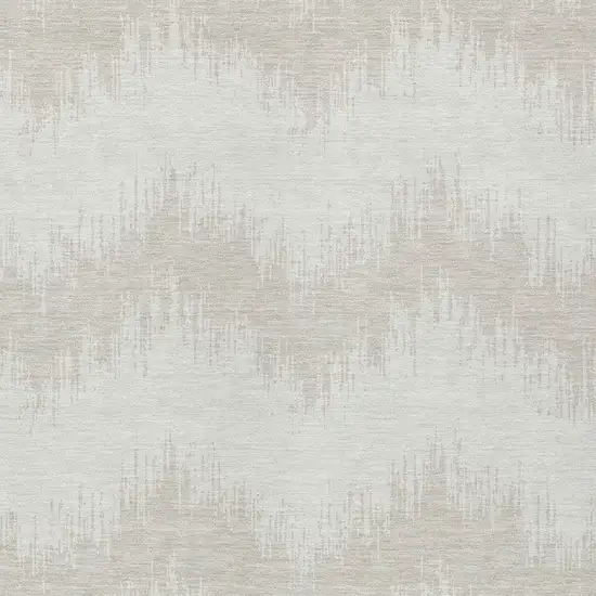Ivory And Beige Chevron Washable Indoor Outdoor Area Rug Photo 6