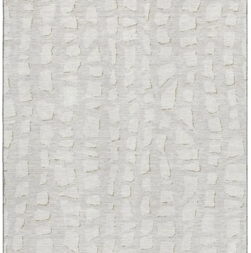 Ivory And Beige Cobblestone Washable Area Rug With UV Protection Photo 4