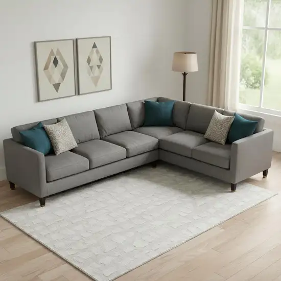 Ivory And Beige Cobblestone Washable Area Rug With UV Protection Photo 1