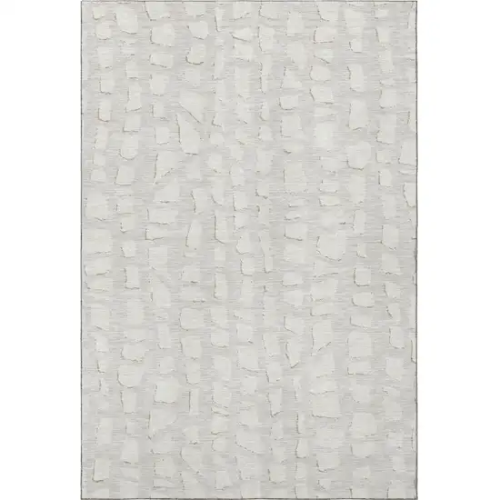 Ivory And Beige Cobblestone Washable Area Rug With UV Protection Photo 4