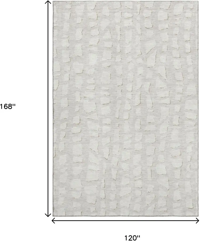 Ivory And Beige Cobblestone Washable Area Rug With UV Protection Photo 3