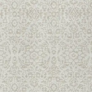 Photo of Ivory And Beige Damask Washable Indoor Outdoor Area Rug