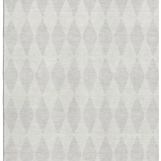 Ivory And Beige Diamond Washable Area Rug With UV Protection Photo 4