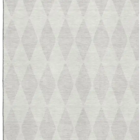 Ivory And Beige Diamond Washable Area Rug With UV Protection Photo 3